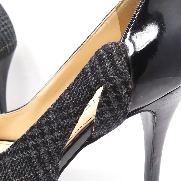 MARC FISHER Rumble 2 Wool & Patent Platform Peeptoe Pumps EUC - Picture 13 of 16